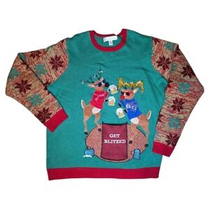 JOLLY SWEATERS ‘Get Blitzed’ Ugly Christmas Sweater - Size‎ XXL